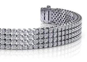 Four Row Lab-Grown Diamond Bracelet with 8.82 ct.(finished) 2.0mm