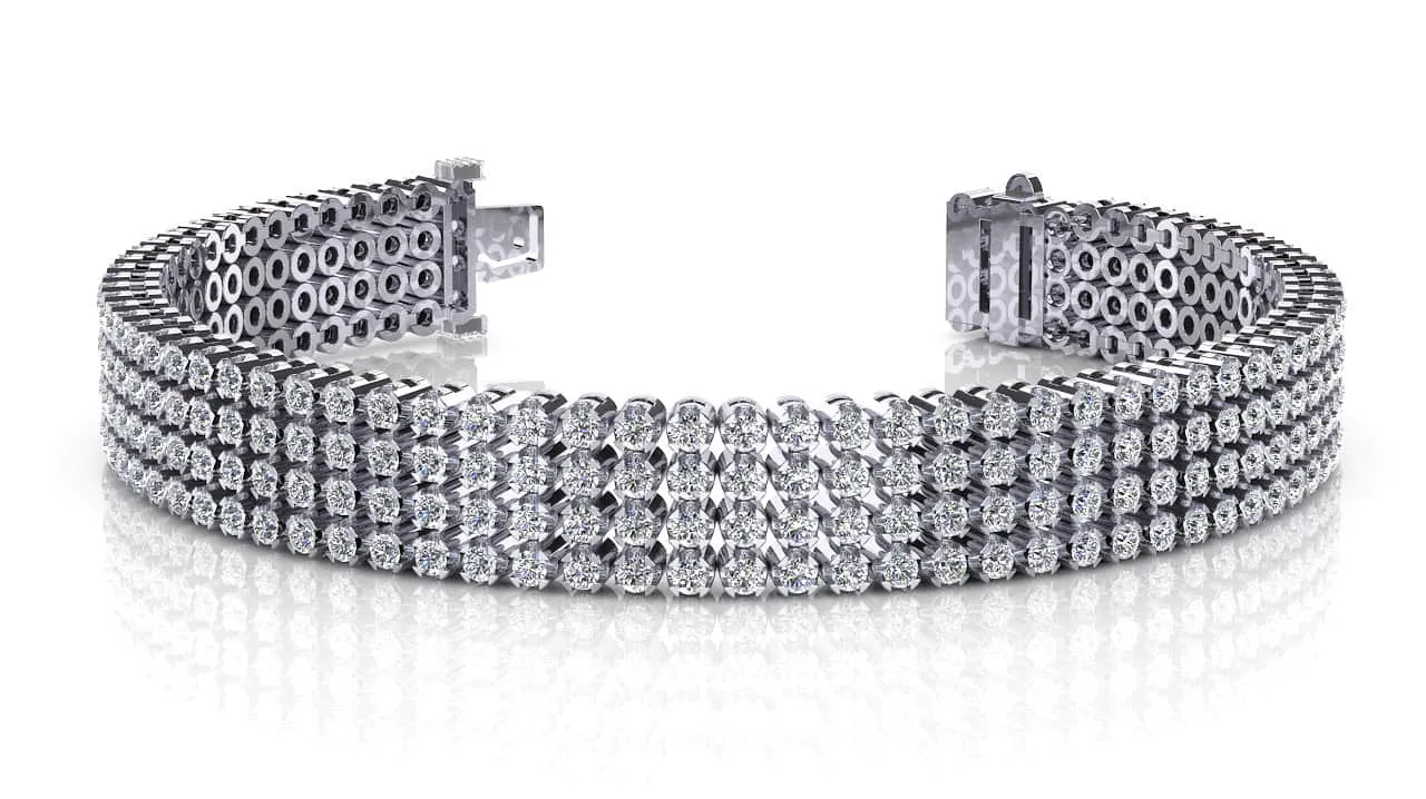 Four Row Lab-Grown Diamond Bracelet with 8.82 ct.(finished) 2.0mm