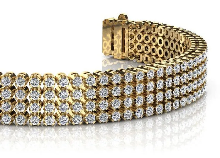 Four Row Lab-Grown Diamond Bracelet with 8.82 ct.(finished) 2.0mm