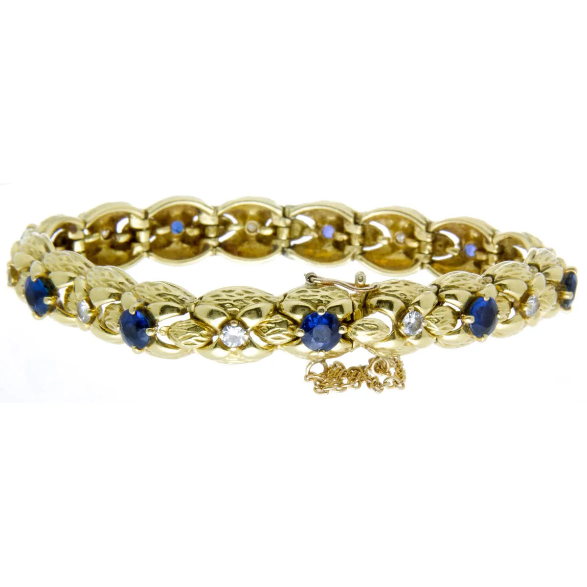 French 1950s Sapphire & Diamond Bracelet