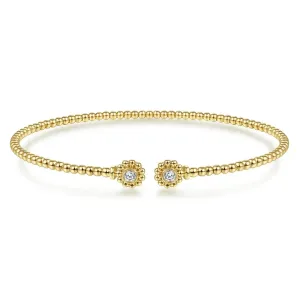 Gabriel & Co. Bujukan Beaded Flower Diamond Bangle
