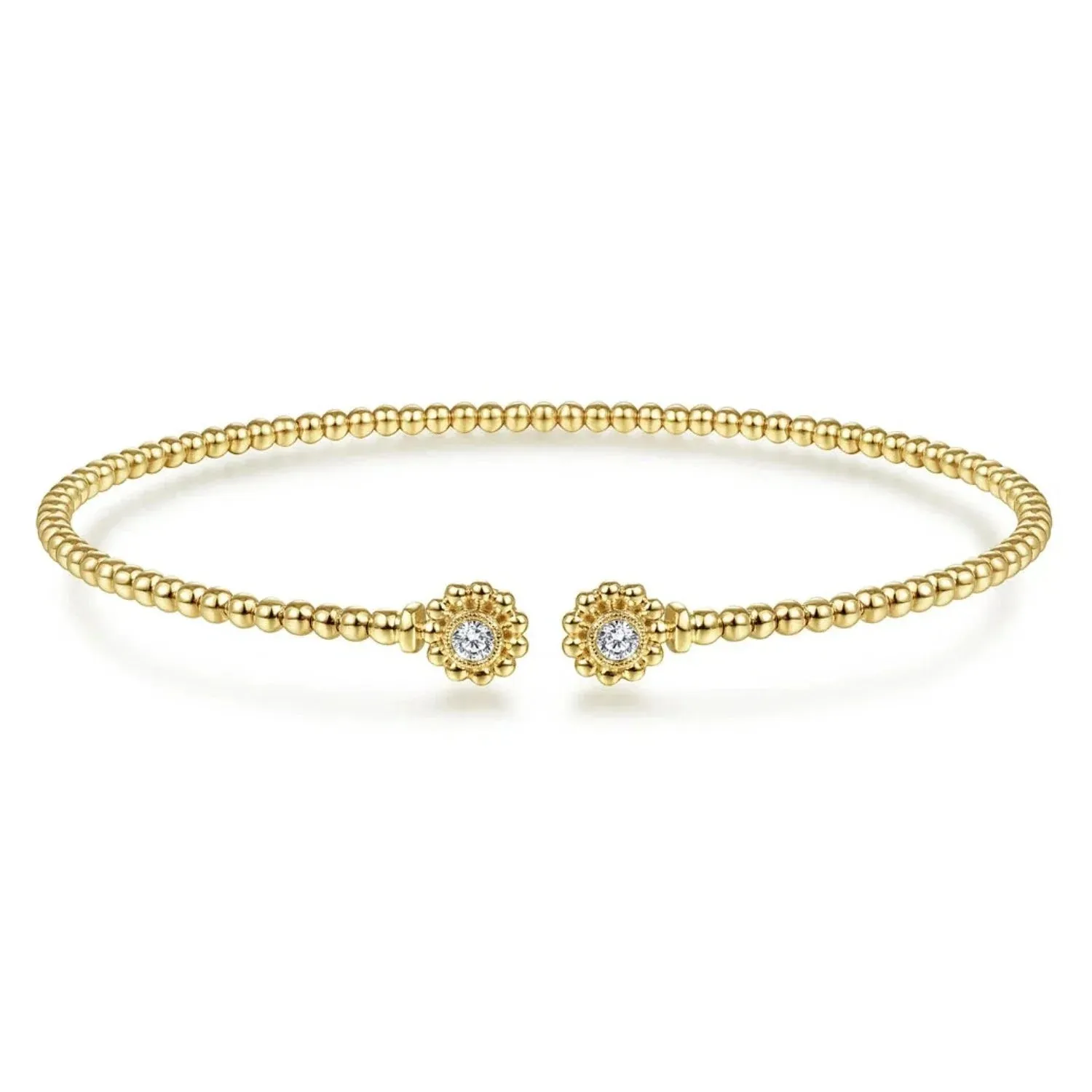 Gabriel & Co. Bujukan Beaded Flower Diamond Bangle