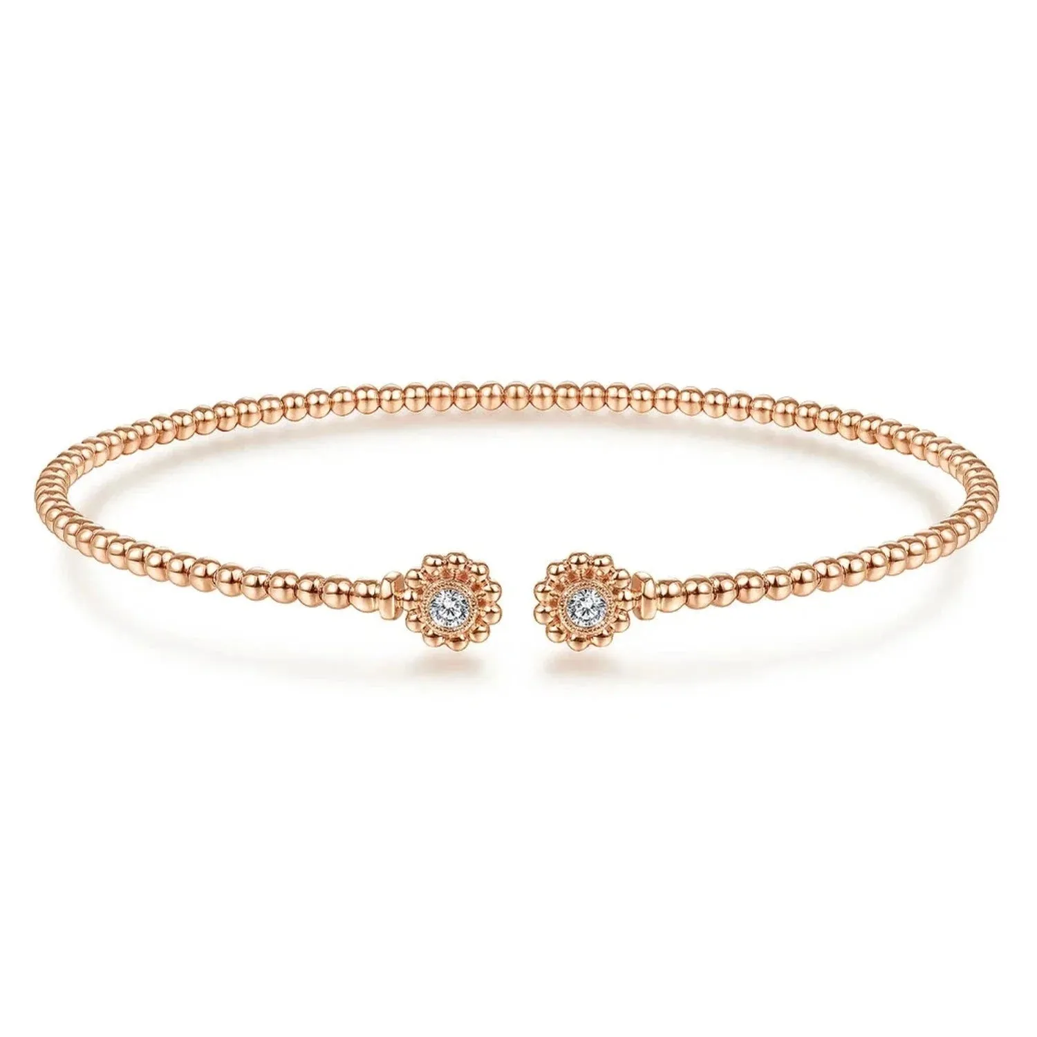 Gabriel & Co. Bujukan Beaded Flower Diamond Bangle