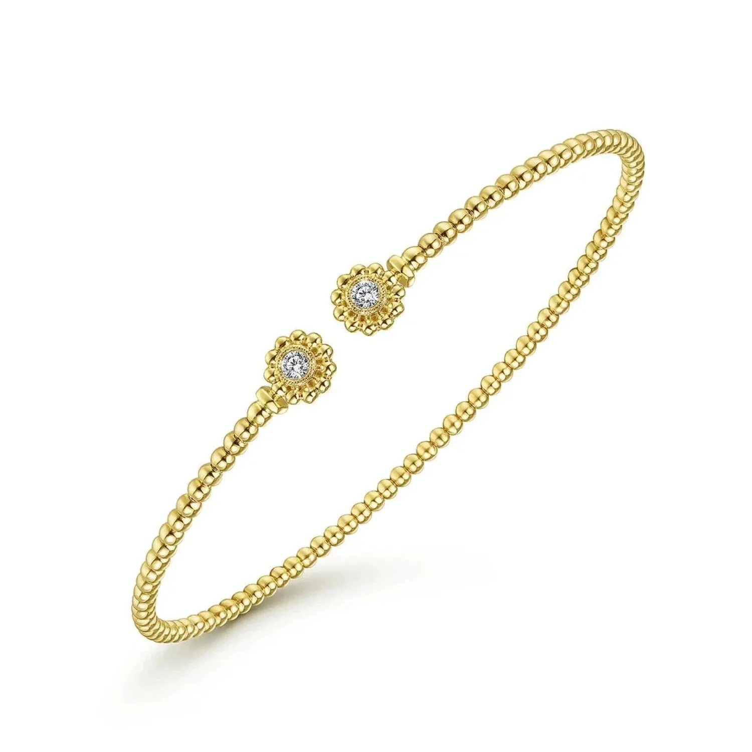 Gabriel & Co. Bujukan Beaded Flower Diamond Bangle