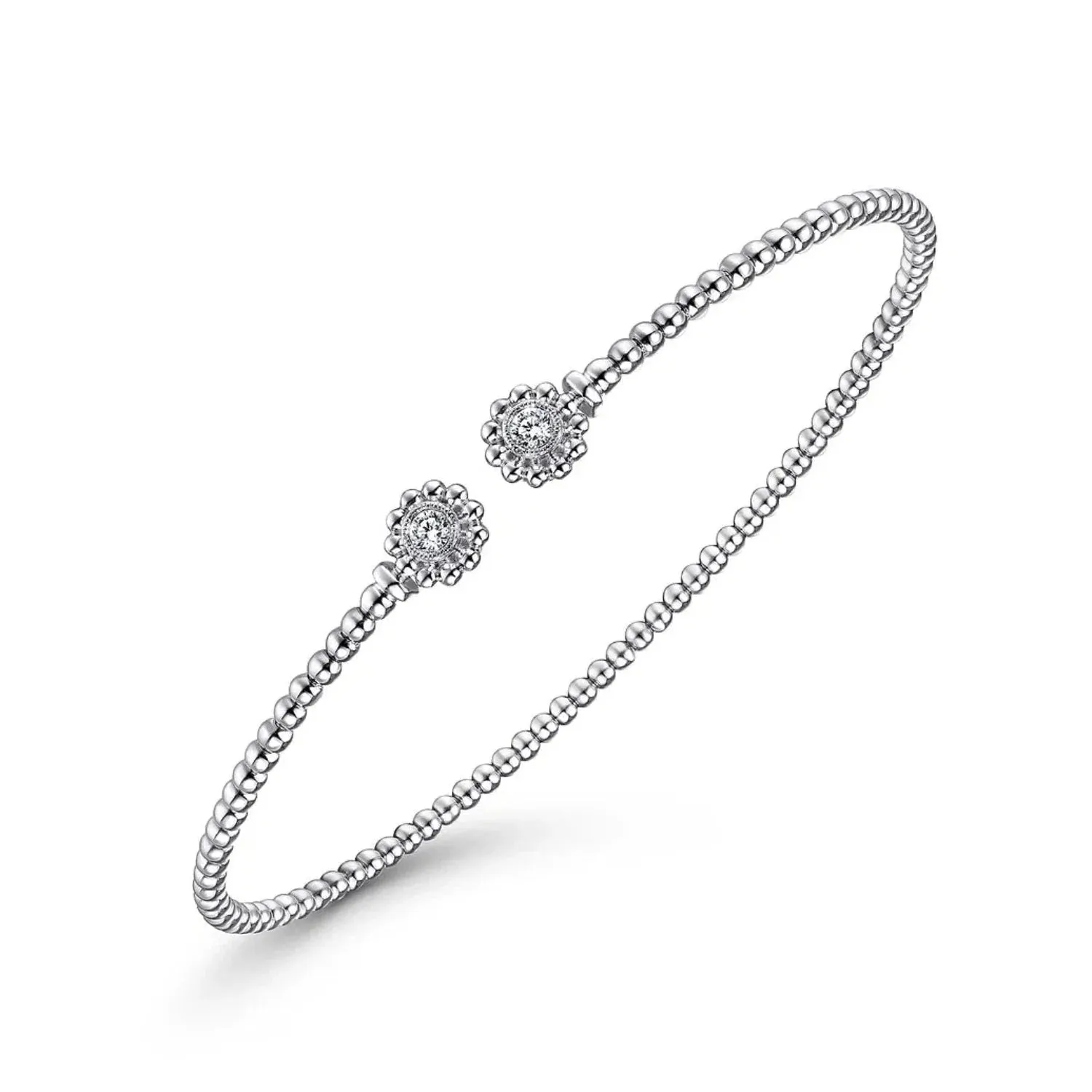 Gabriel & Co. Bujukan Beaded Flower Diamond Bangle