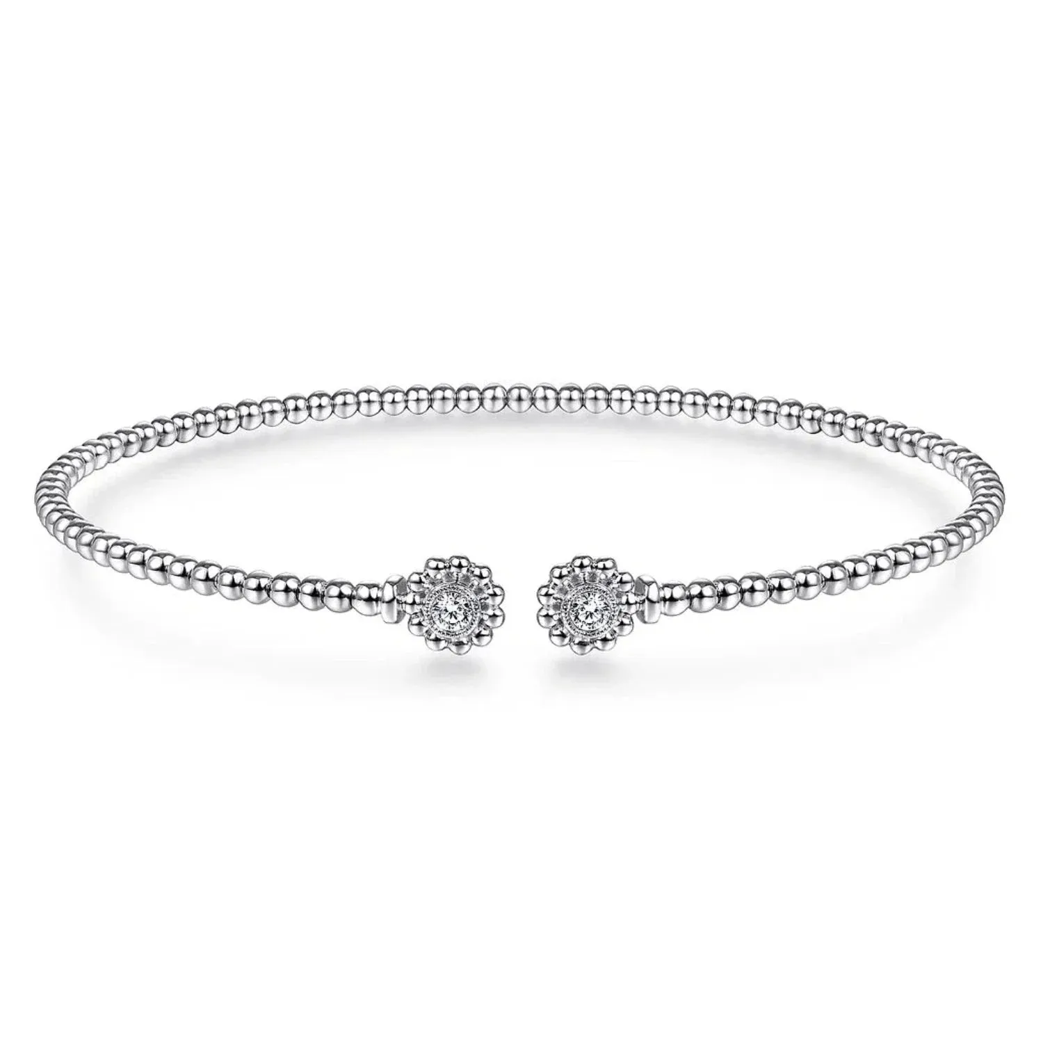 Gabriel & Co. Bujukan Beaded Flower Diamond Bangle