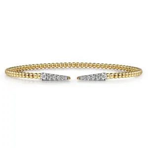 Gabriel & Co. Bujukan Beaded Pave Diamond Bangle Bracelet