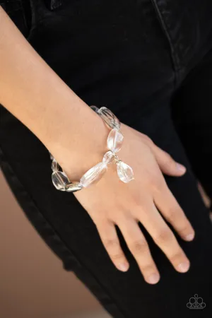 Gemstone Glamour White Paparazzi Bracelet