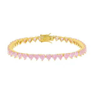 Gemstone Heart Tennis Bracelet