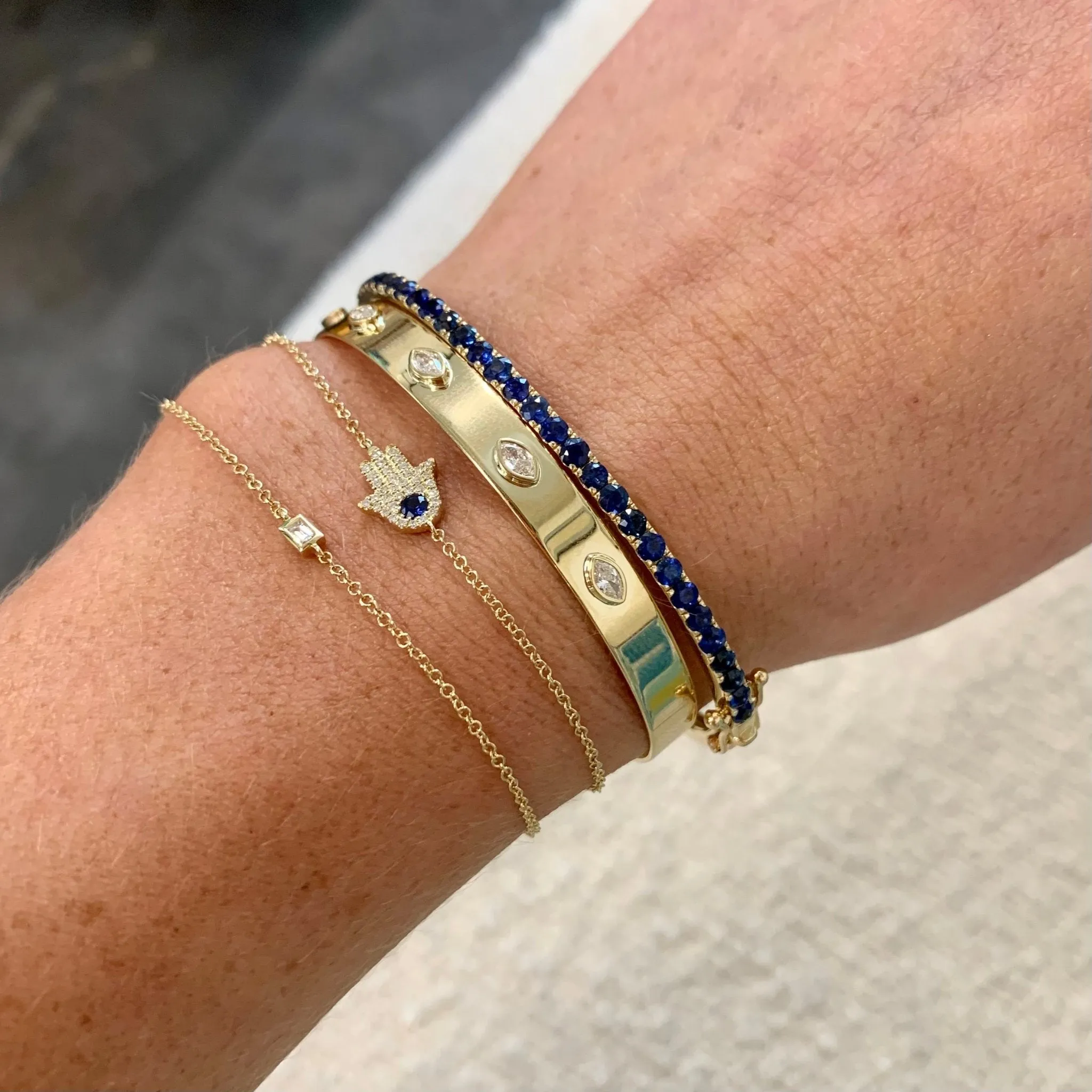 Gemstone Hinge Bangle