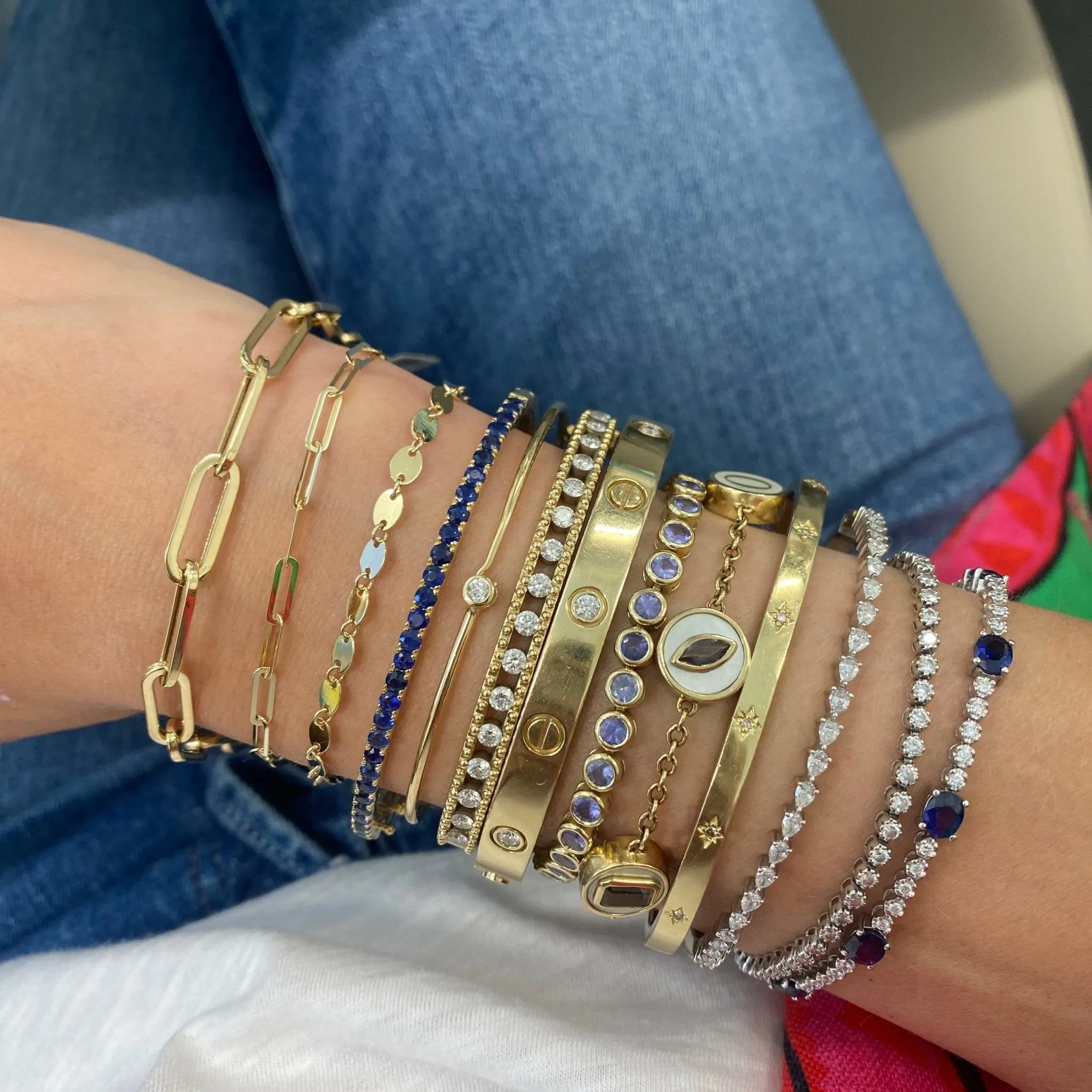 Gemstone Hinge Bangle