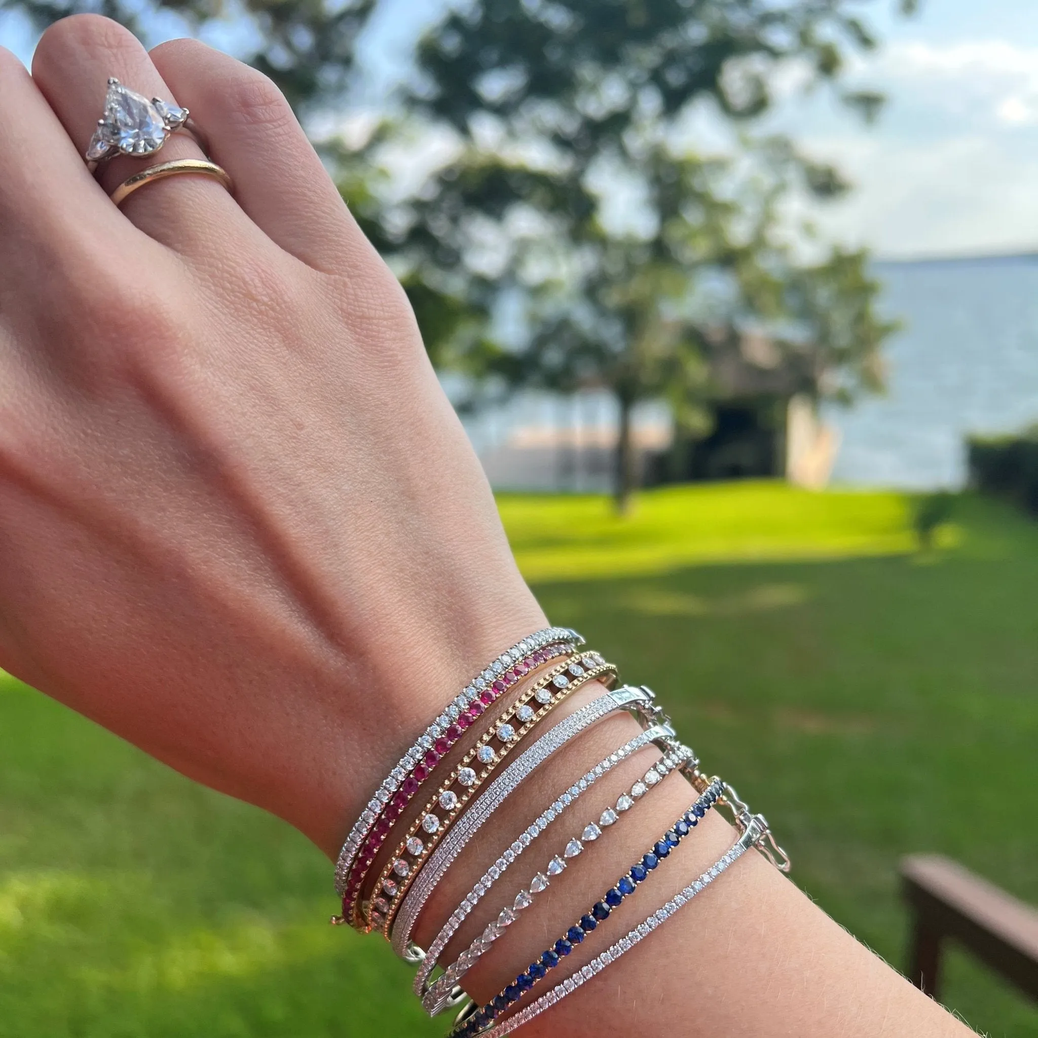 Gemstone Hinge Bangle