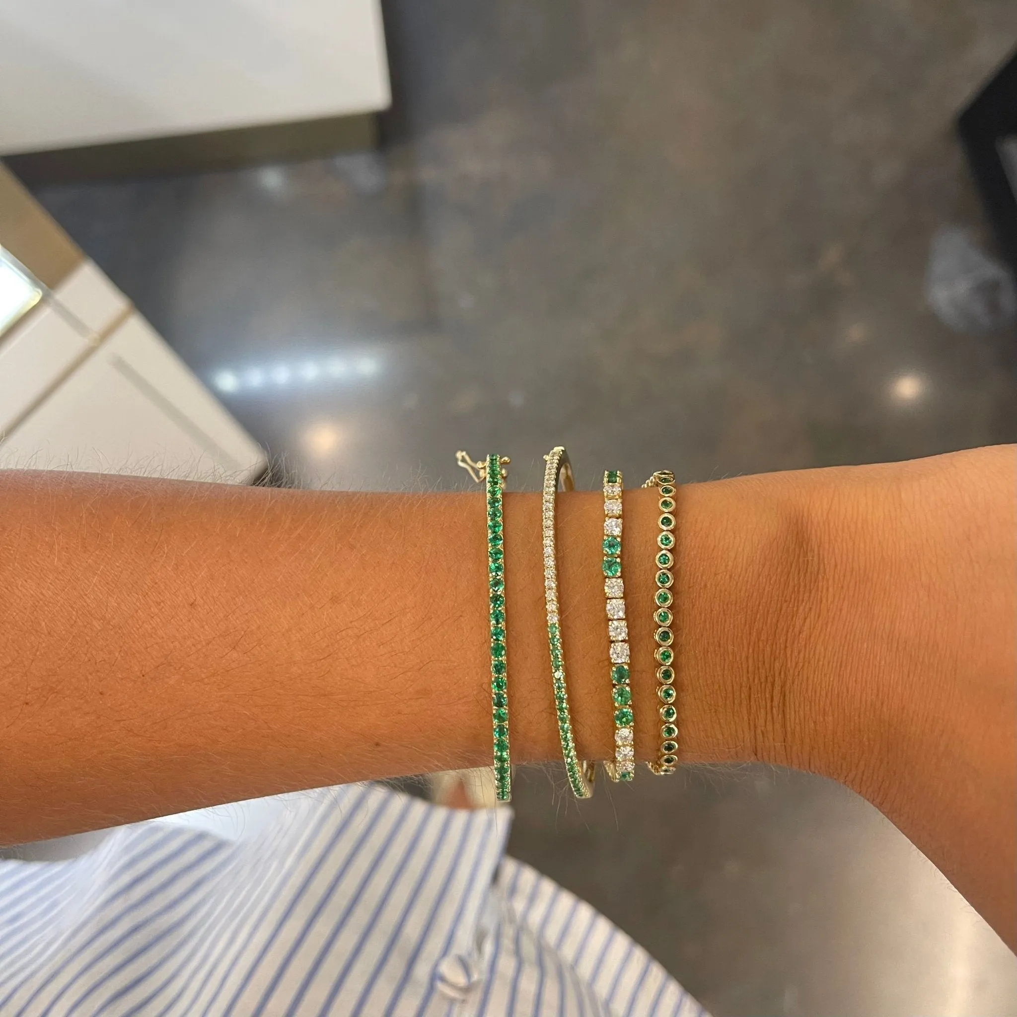 Gemstone Hinge Bangle