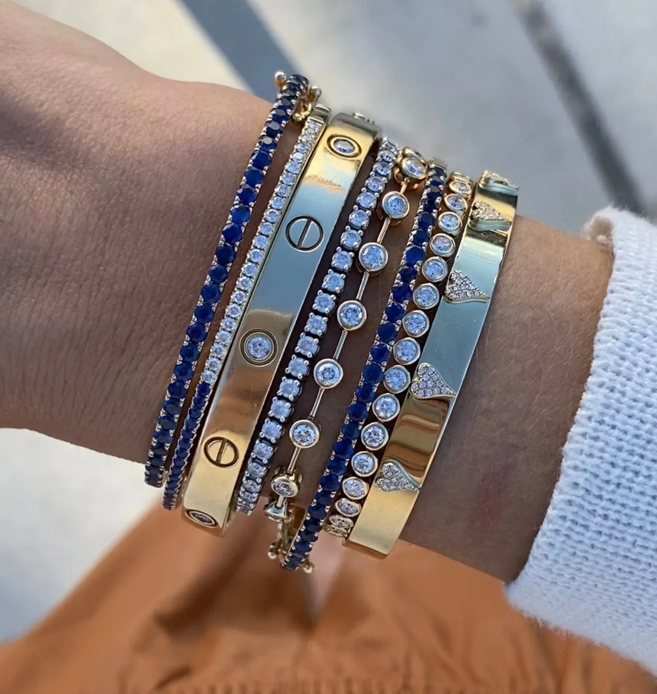 Gemstone Hinge Bangle