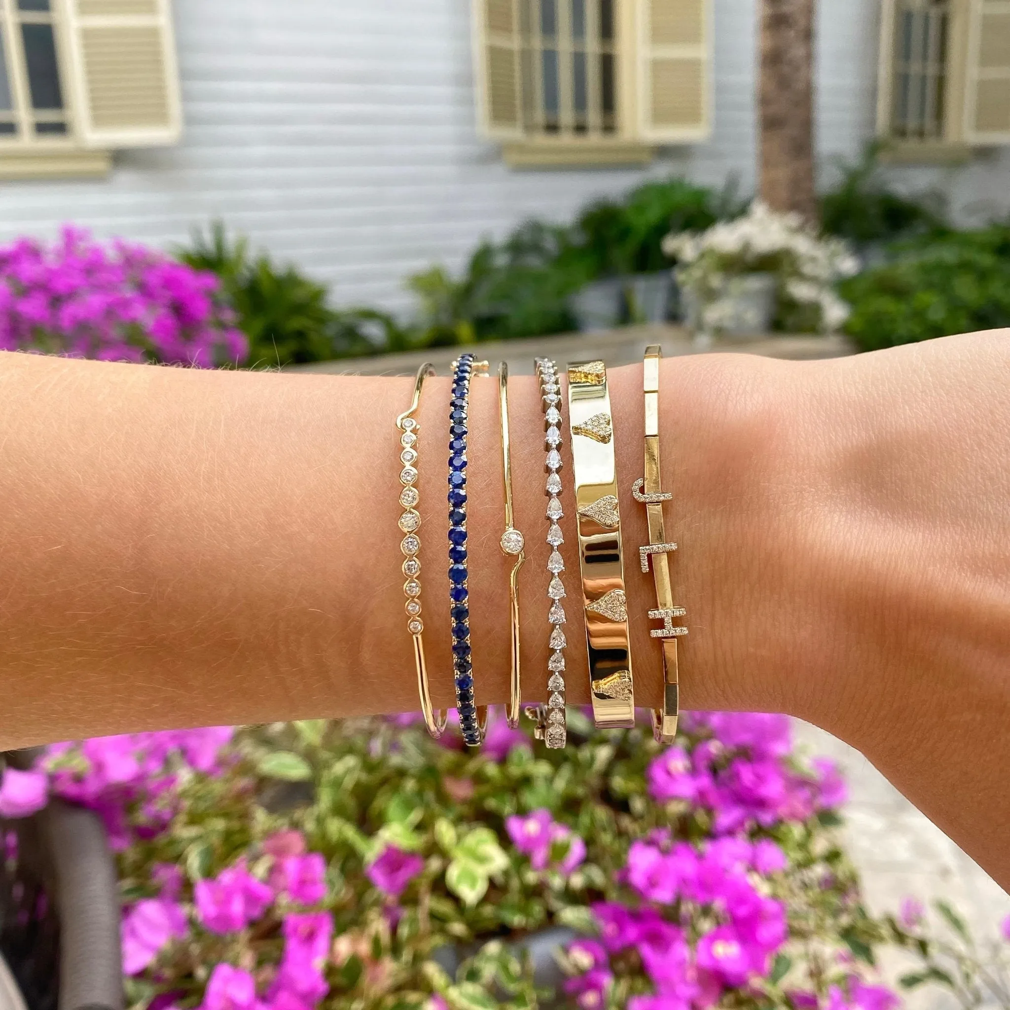 Gemstone Hinge Bangle