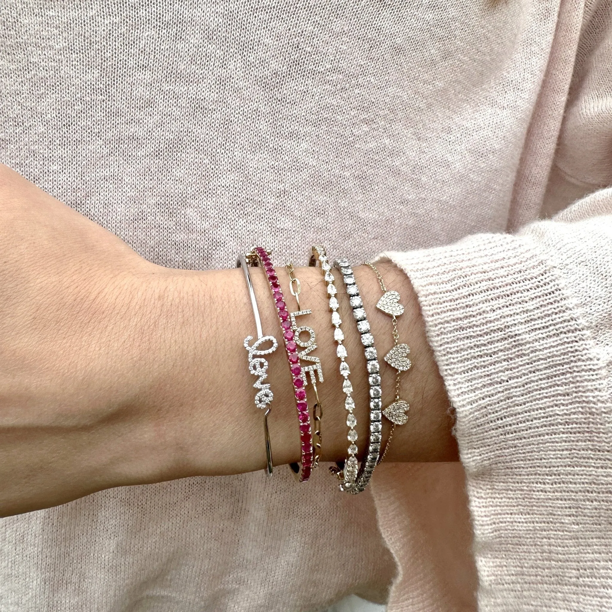 Gemstone Hinge Bangle