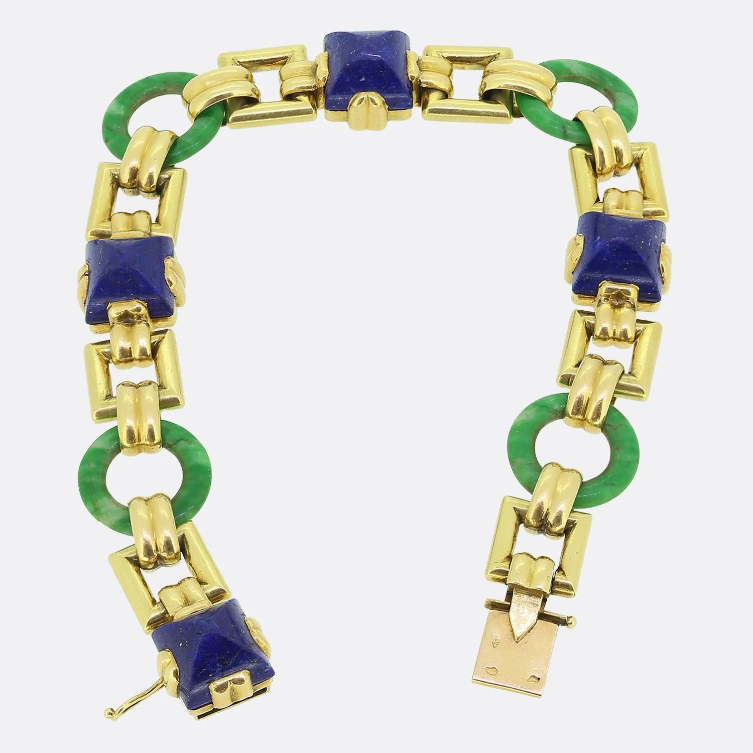 Georges L'Enfant Lapis Lazuli and Jade Bracelet