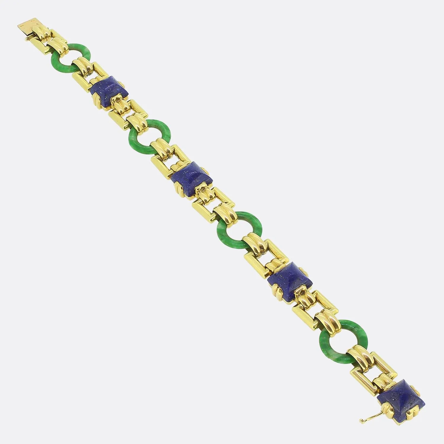 Georges L'Enfant Lapis Lazuli and Jade Bracelet