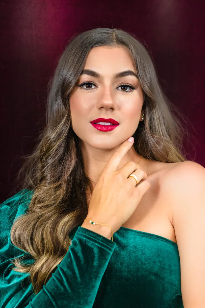 Georgini Gifts Emerald Isle Freshwater Pearl Bracelet In Emerald And Gold