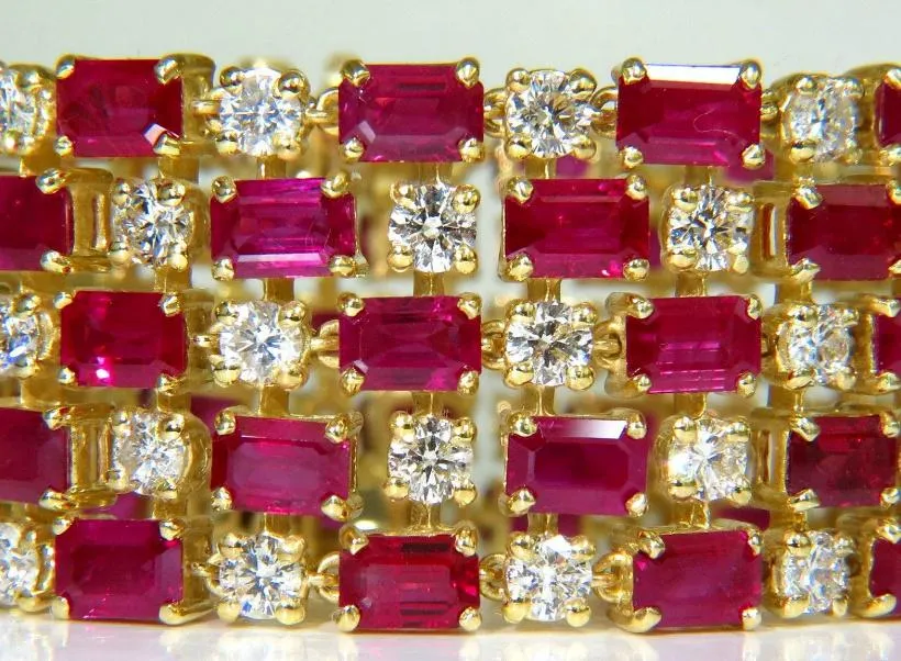 GIA Certified Natural Ruby Diamond Cuff Bracelet 18kt Important Ref 12337
