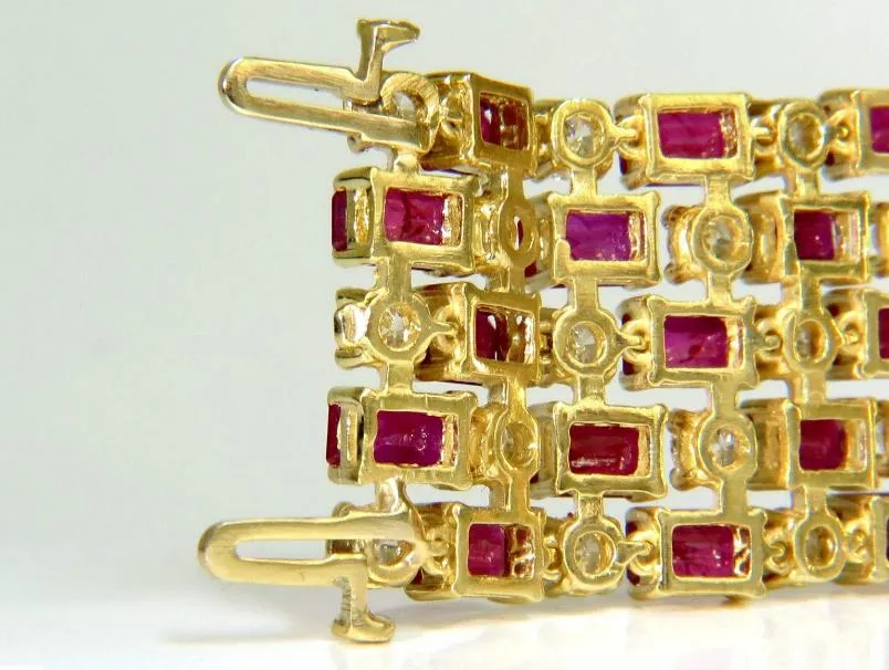 GIA Certified Natural Ruby Diamond Cuff Bracelet 18kt Important Ref 12337