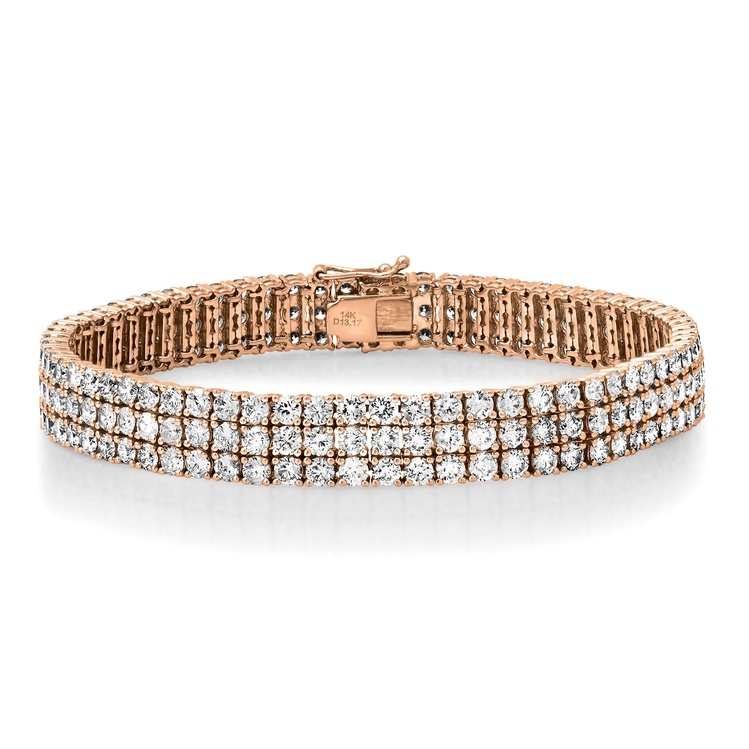Glitzy Three Row Diamond Bracelet