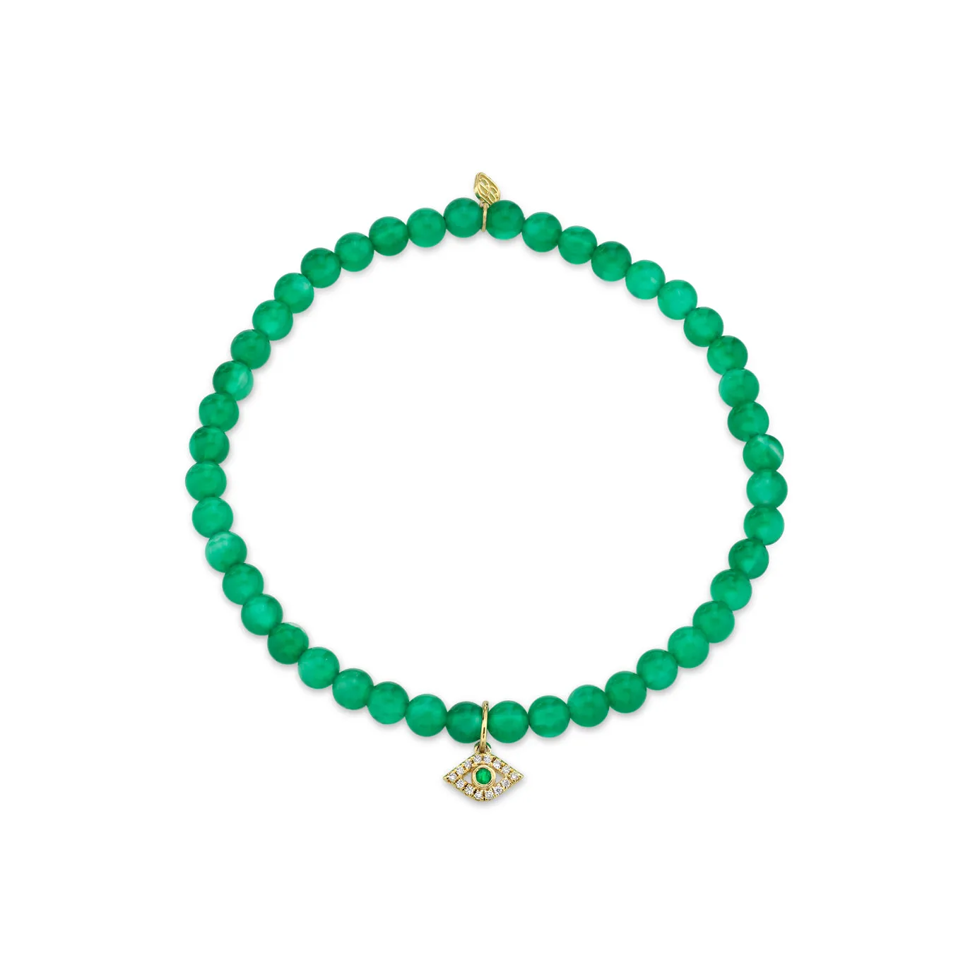 Gold & Diamond Small Eye on Green Onyx