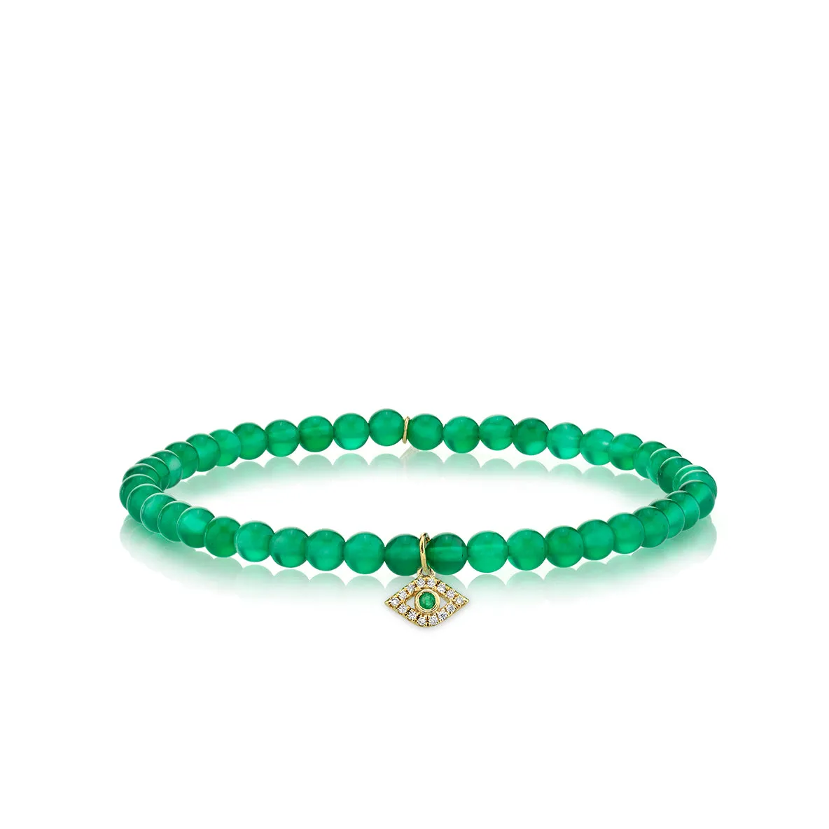 Gold & Diamond Small Eye on Green Onyx