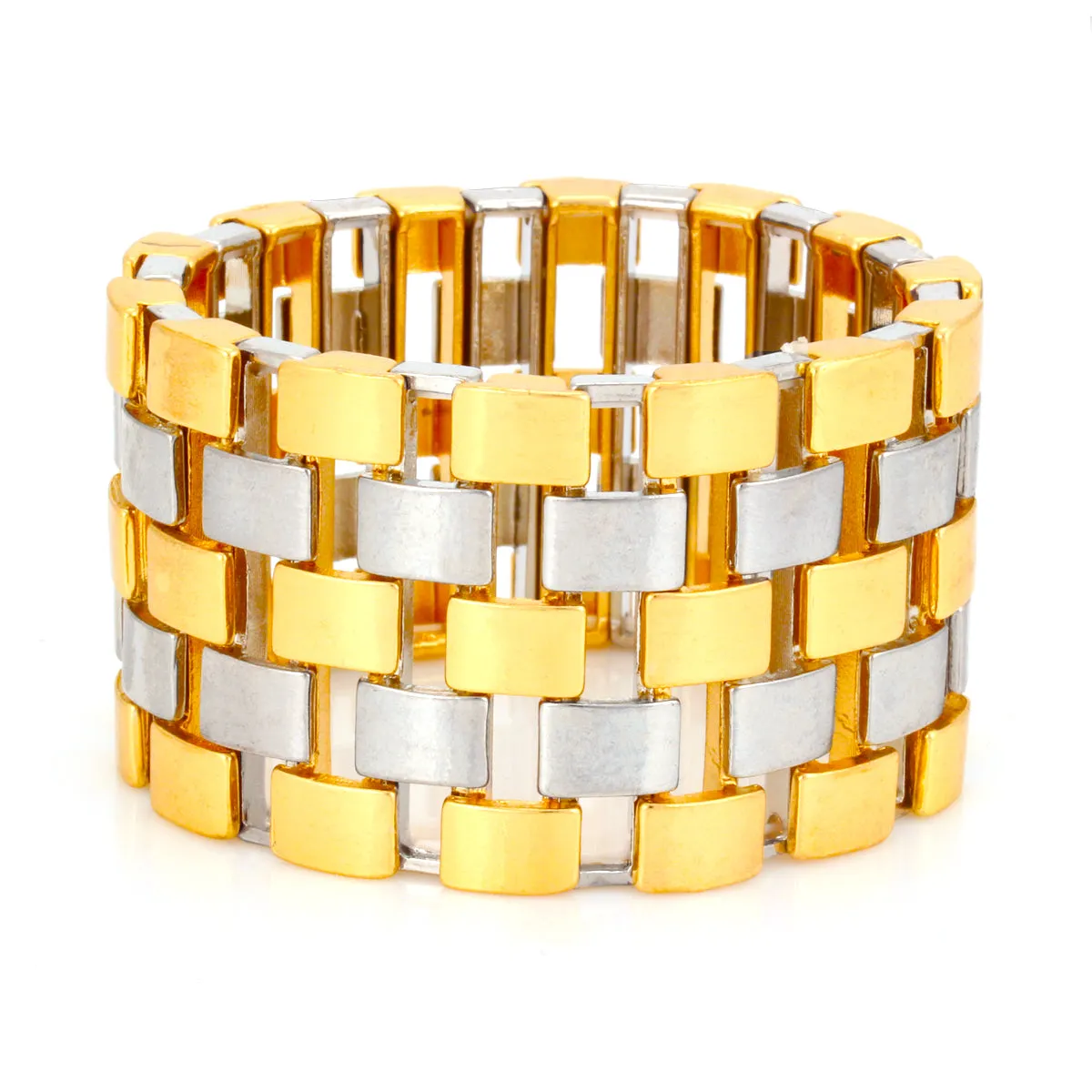 GOLD AND SILVER STRETCH BRACELETS #SQ336B1340 (OE26)