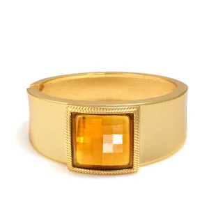 GOLD CITRINE CRYSTAL HINGED BRACELET #FW-B1563 GTO (14th Fl old office)