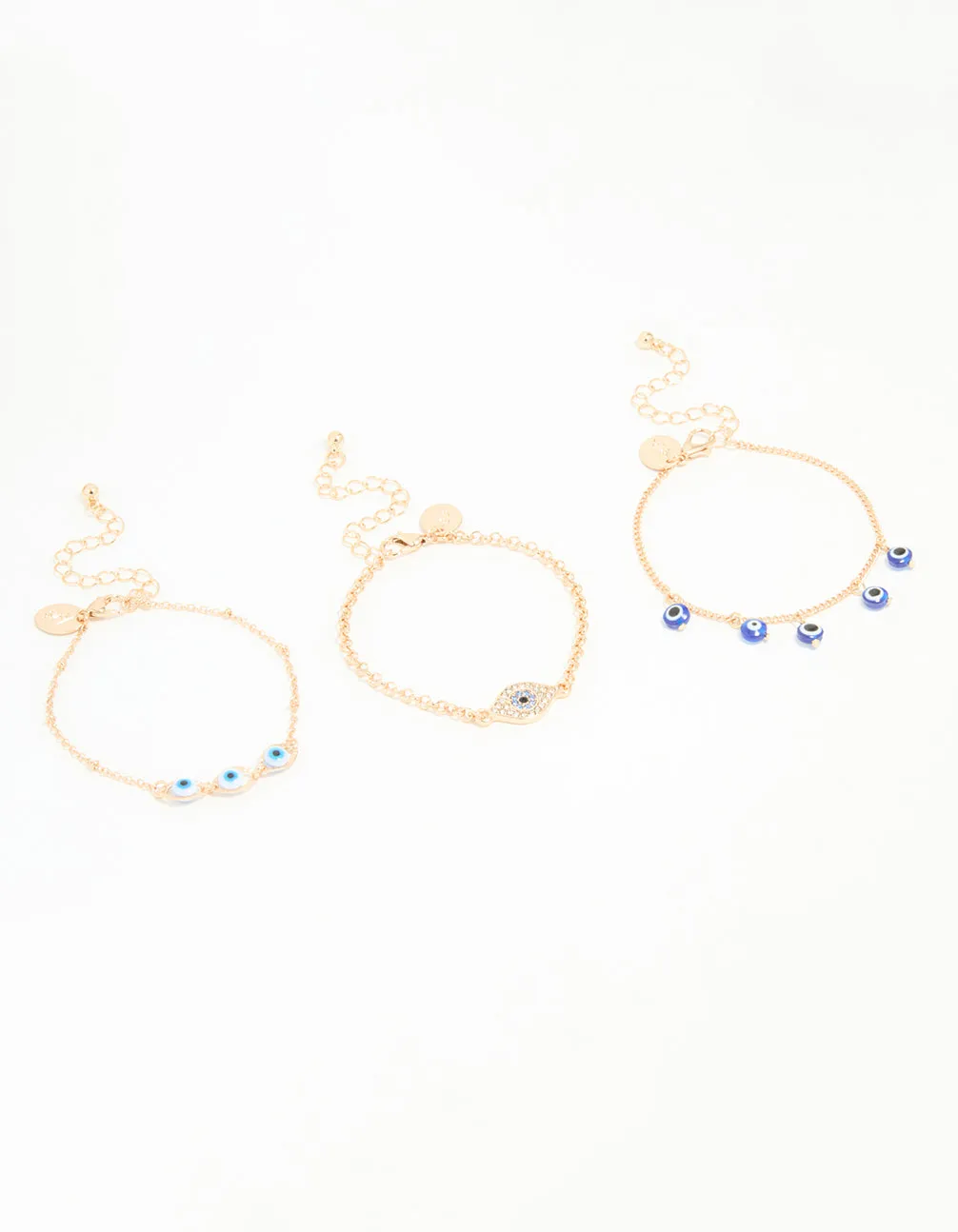 Gold Evil Eye Bracelets 3-Pack