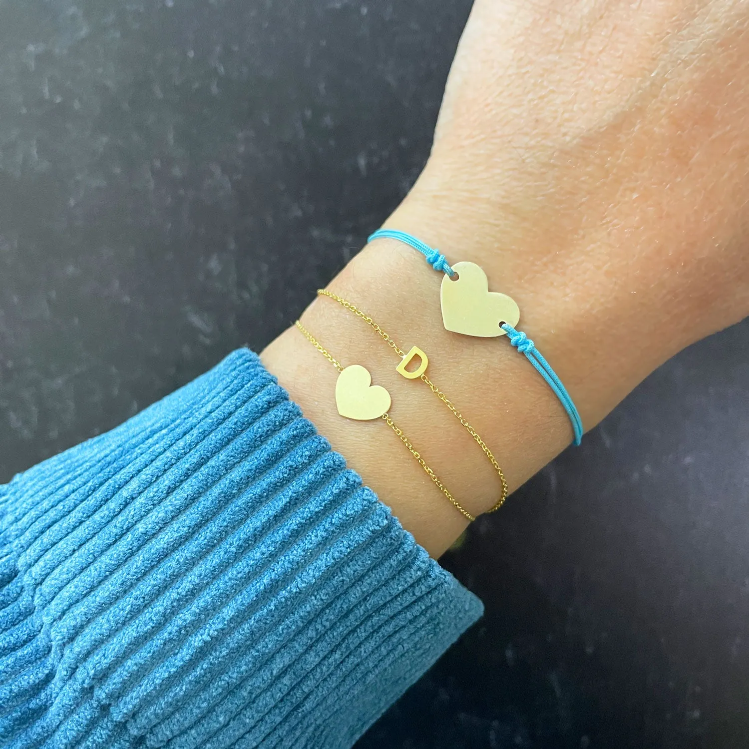 Gold Heart Bolo Bracelet