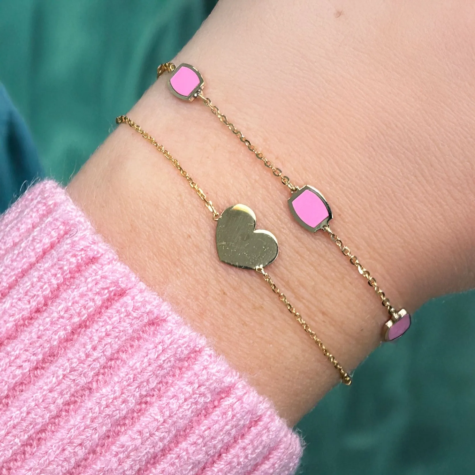 Gold Heart Bolo Bracelet