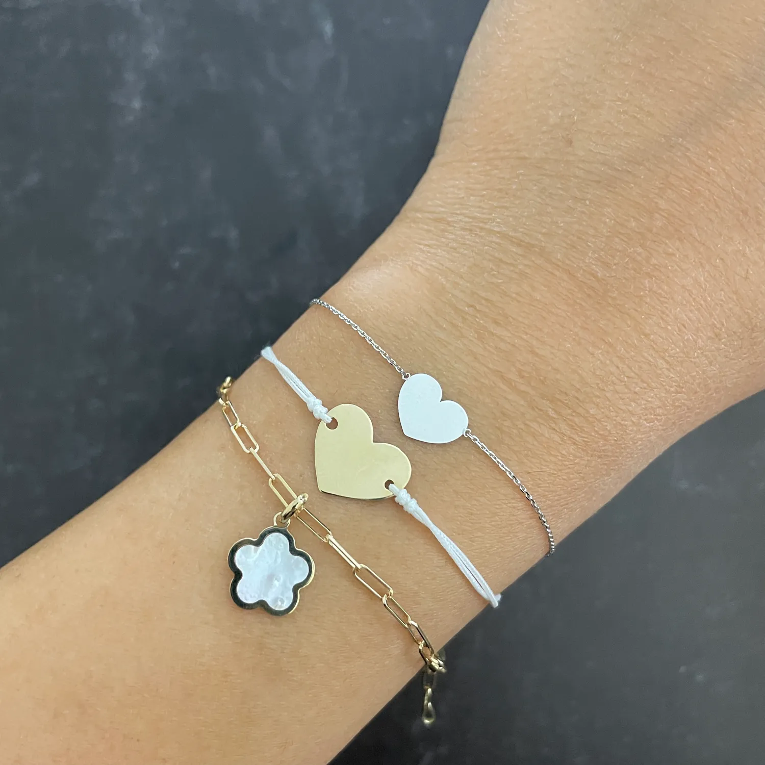 Gold Heart Bolo Bracelet
