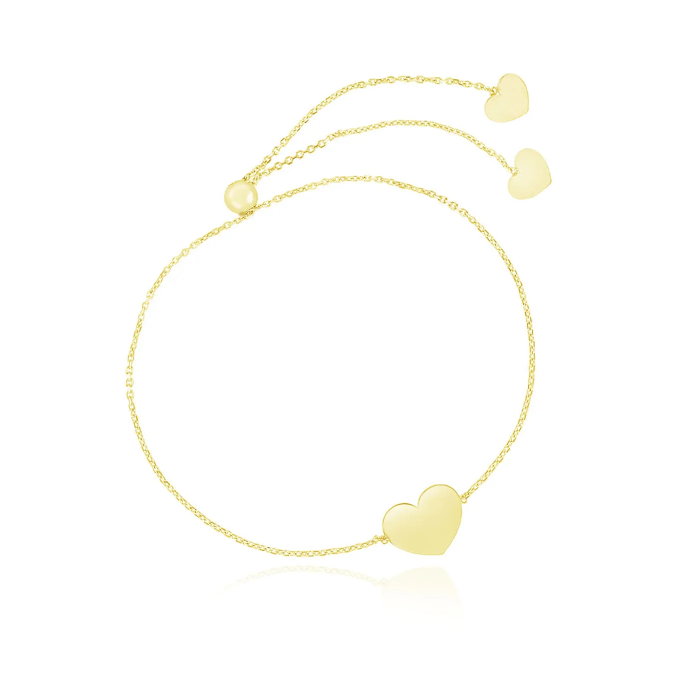 Gold Heart Bolo Bracelet
