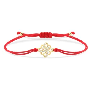 Gold Hearts Charm Red String Protection Bracelet