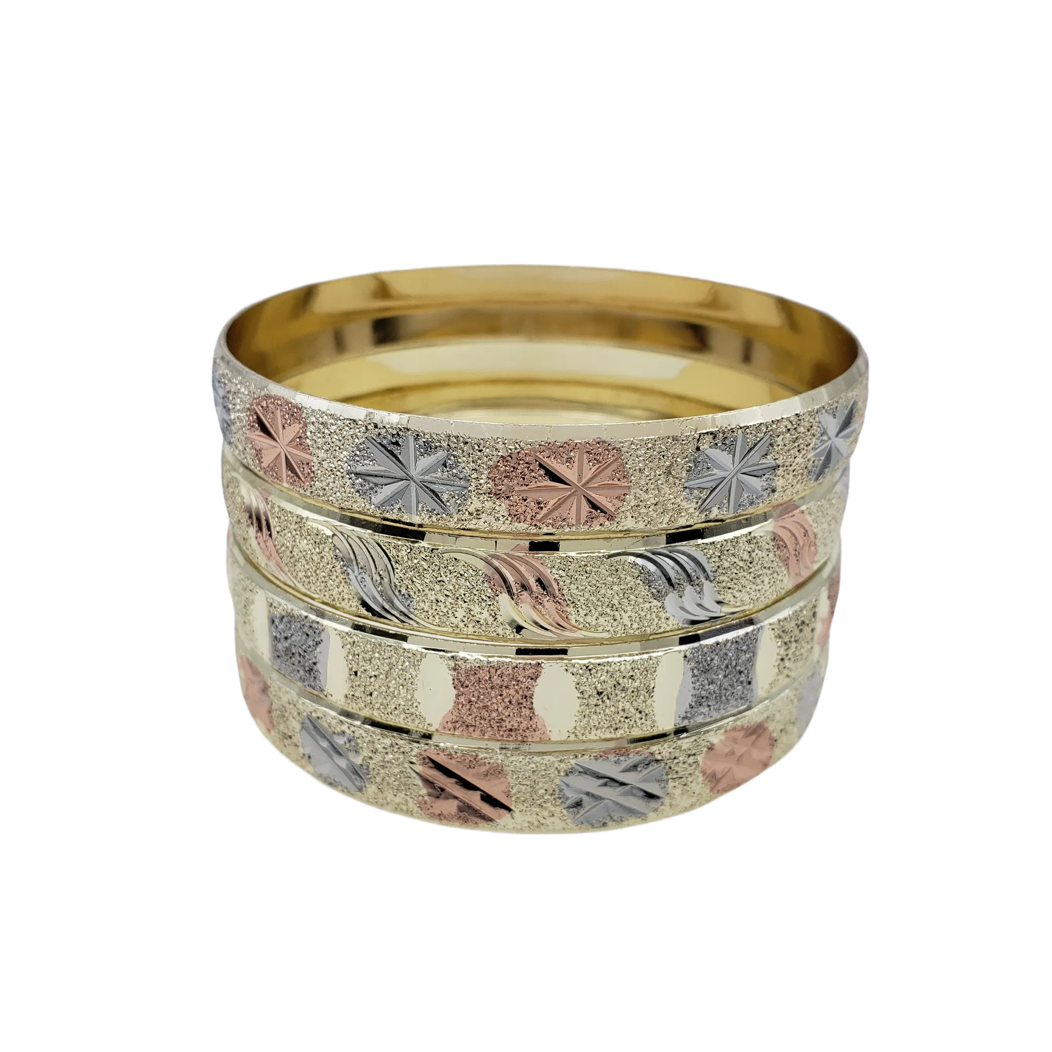 Gold Plated Diamond Cut Bangles