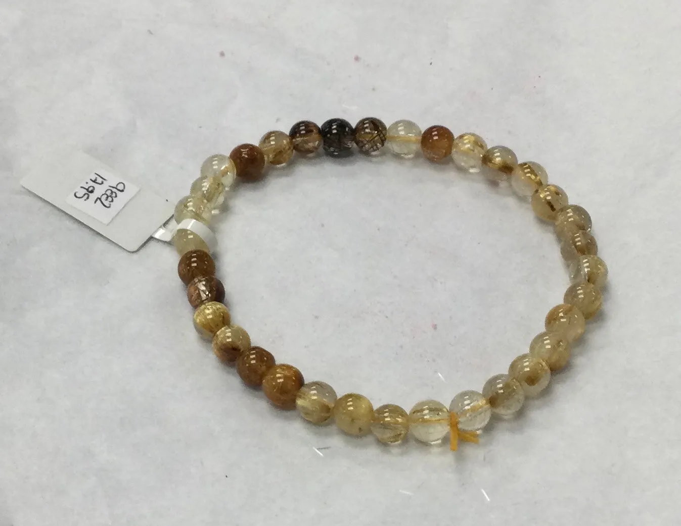 Gold Rutilated Quartz Bracelet 4-8mm