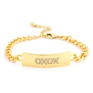 GOLD-TONE METAL RECTANGLE CRYSTAL BRACELETS  #FW1403673 (AC7)