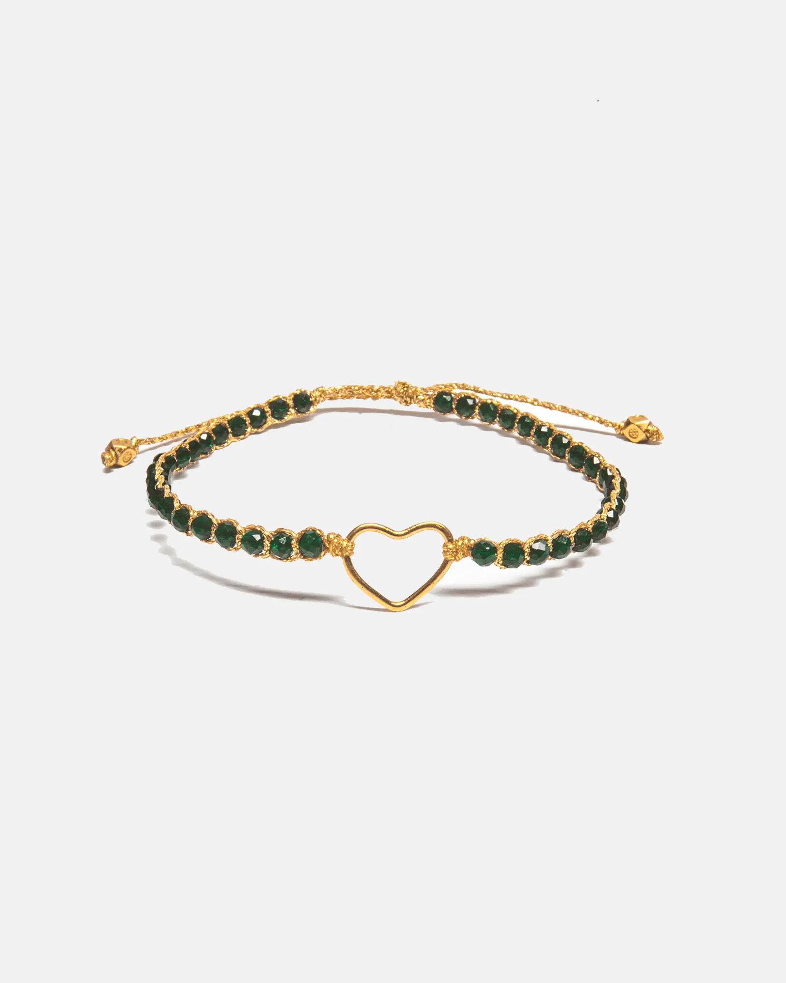 Green Spinel Heart Bracelet | Gold