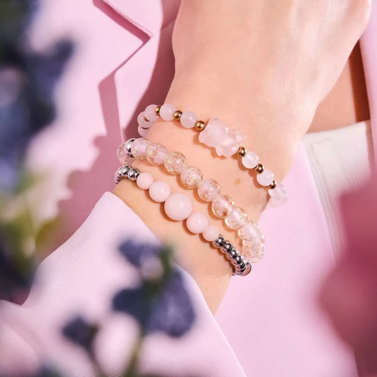 Guava | .925 Sterling Silver | Firefly Glass Bracelet