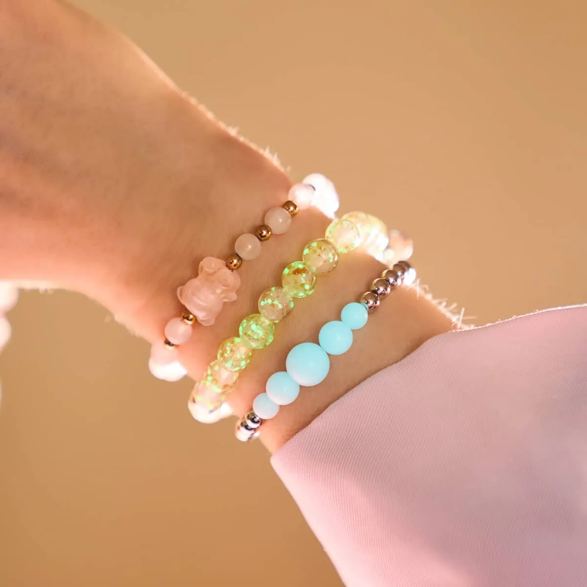 Guava | .925 Sterling Silver | Firefly Glass Bracelet