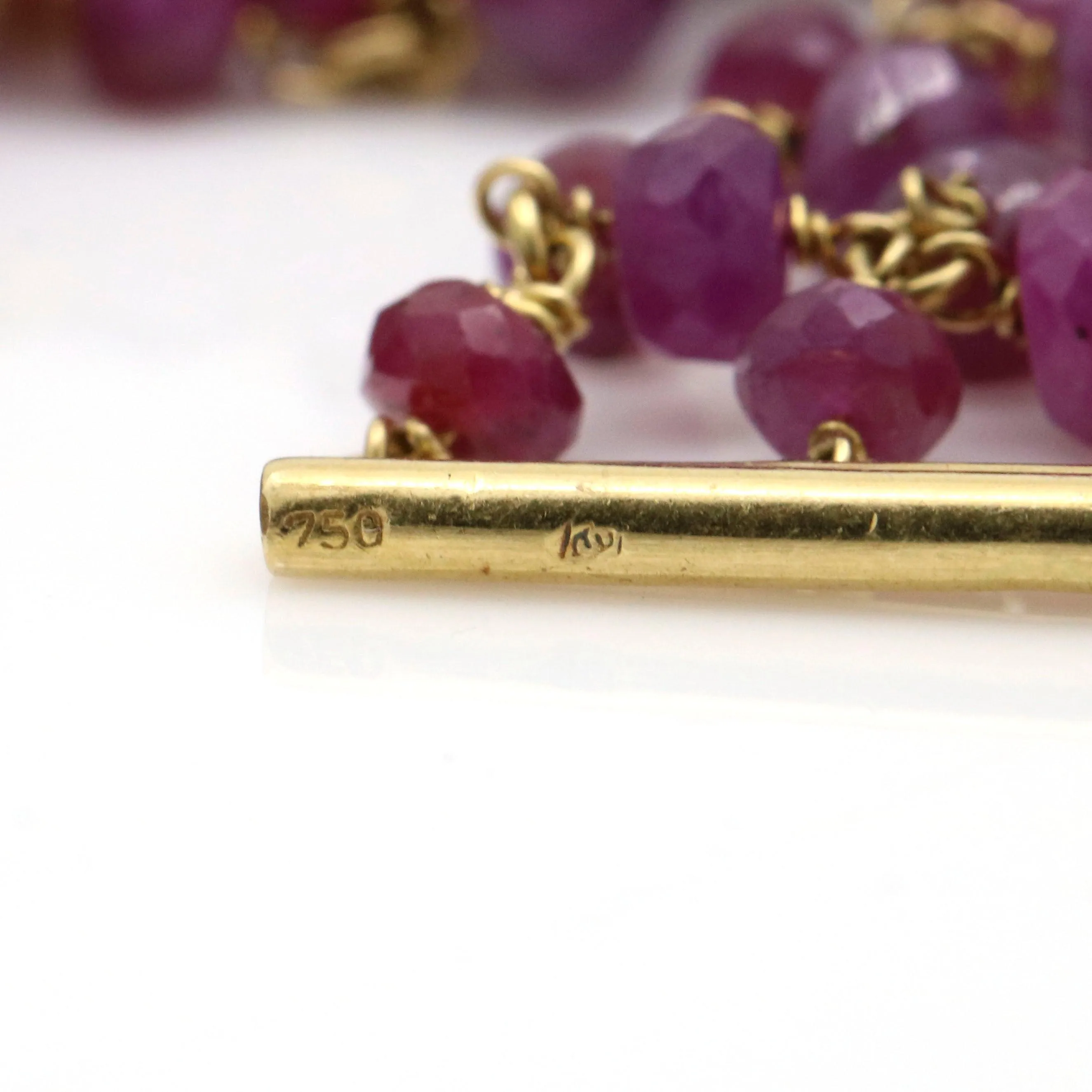 H. Stern Ruby Beads and Diamond Mesh Bracelet in 18k Yellow Gold