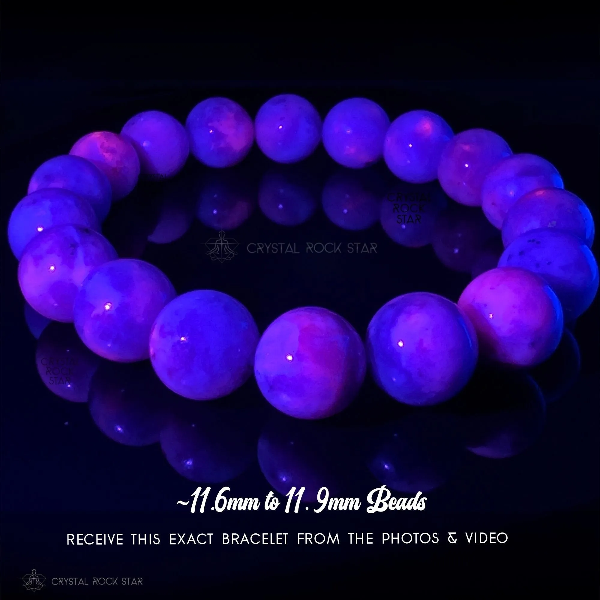 Hackmanite UV Fluorescing Crystal Bracelet 12mm