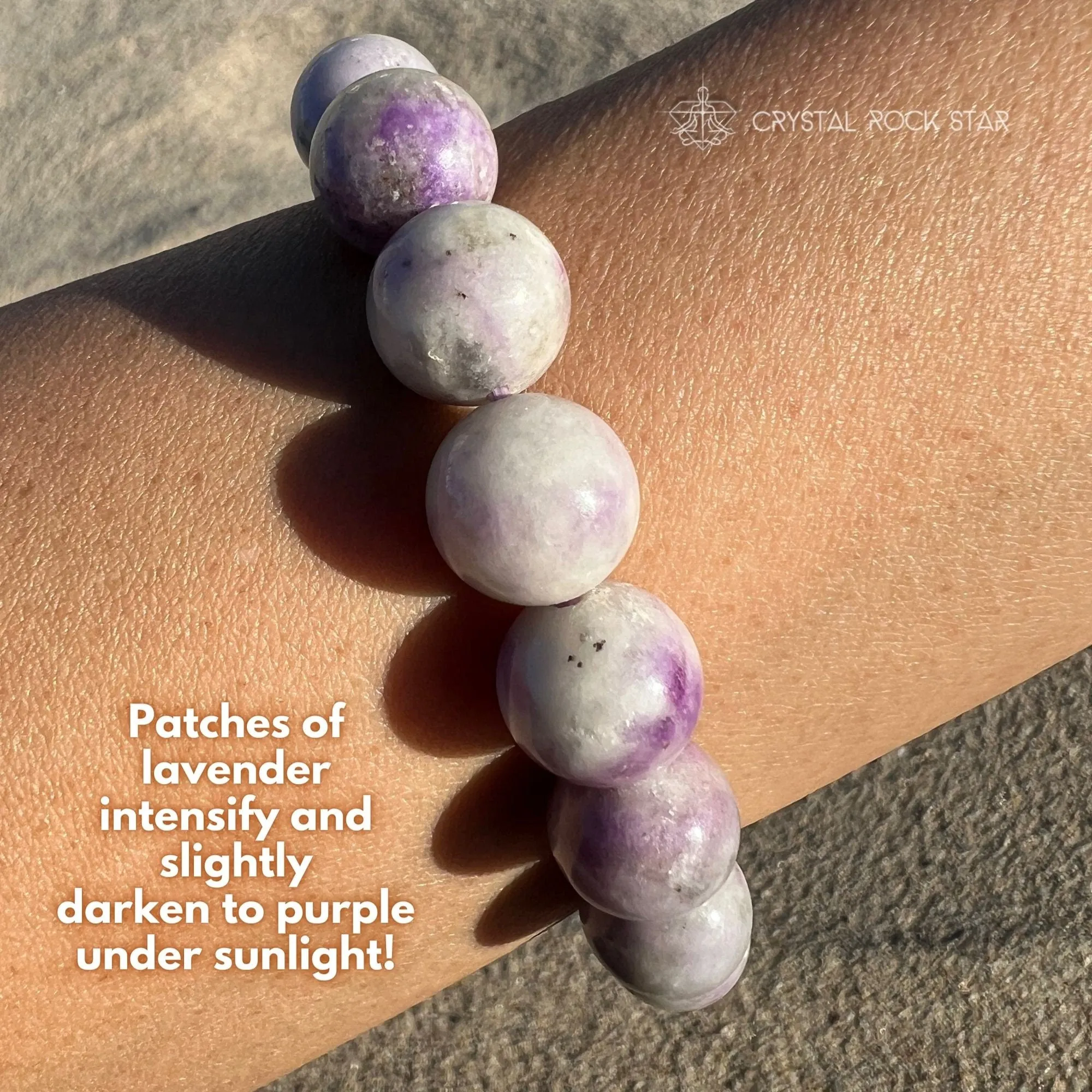 Hackmanite UV Fluorescing Crystal Bracelet 12mm