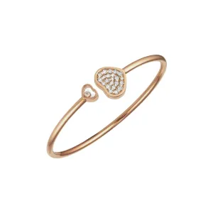 Happy Hearts Ethical Rose Gold & Diamonds Bangle Bracelet