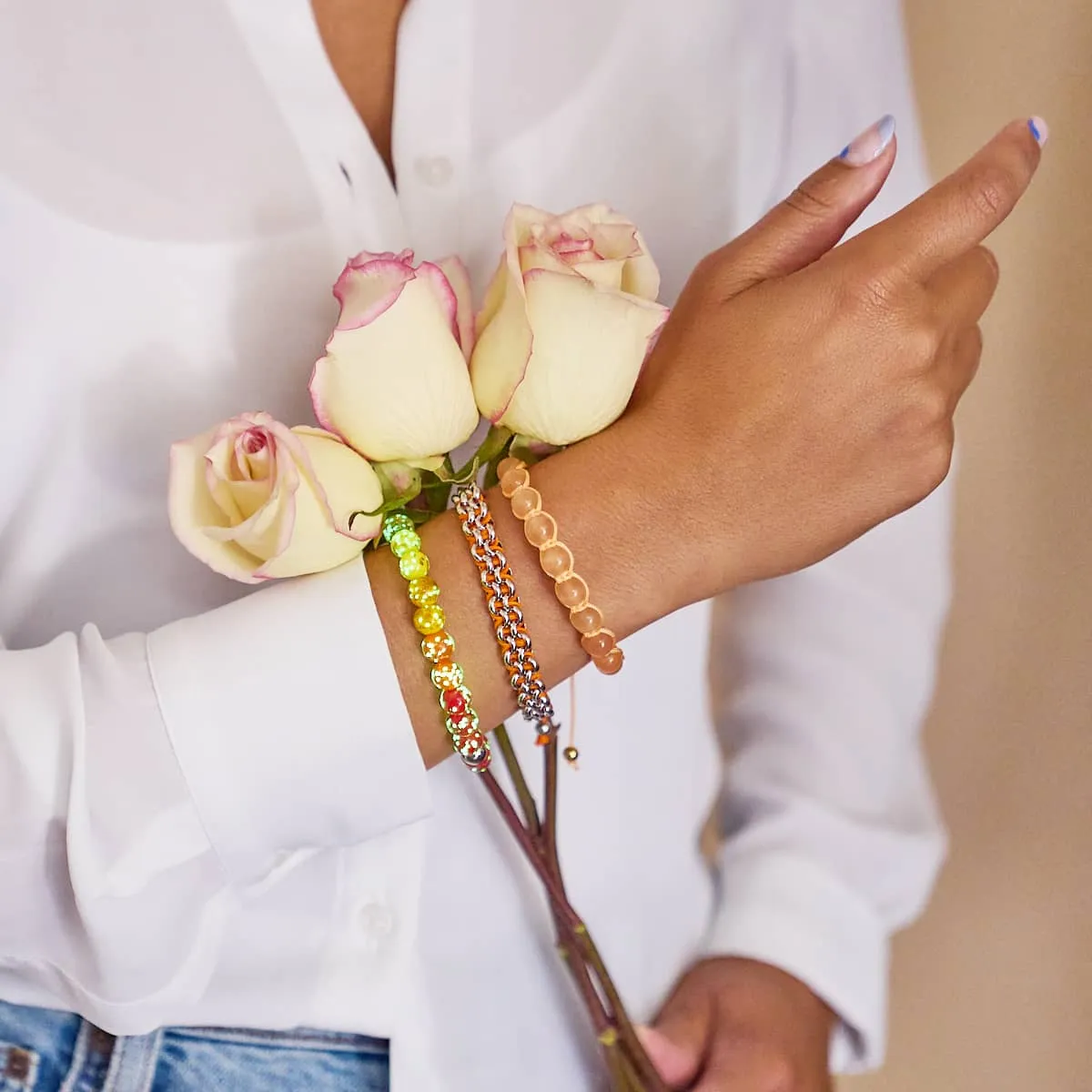 Harvest Ombre | .925 Sterling Silver | Firefly Glass Bracelet