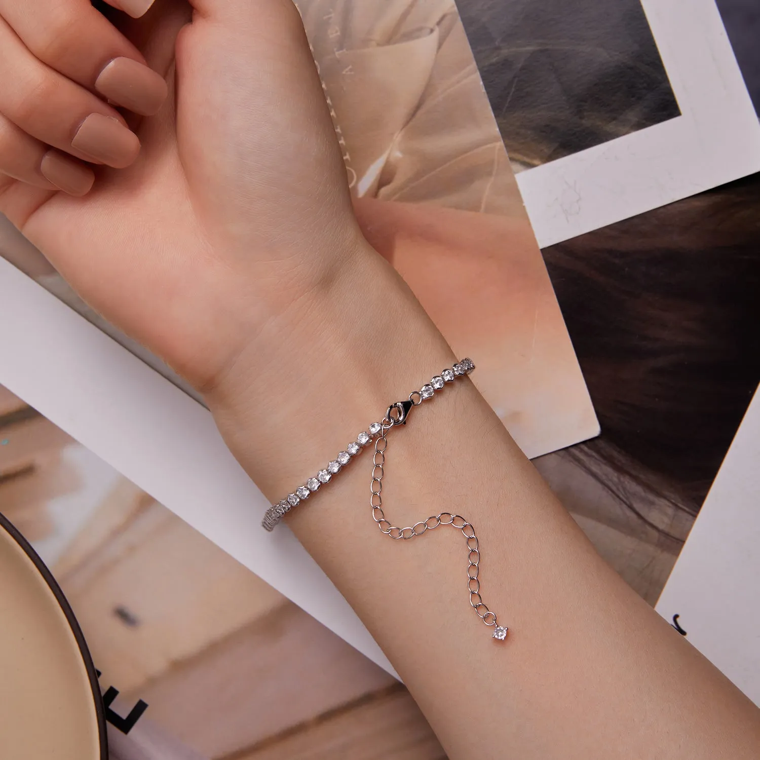 Heart Tennis Bracelet