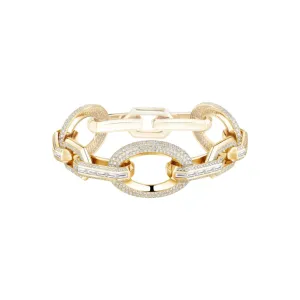 High Jewelry 18K Yellow Gold Groove Diamond Pavé Bracelet