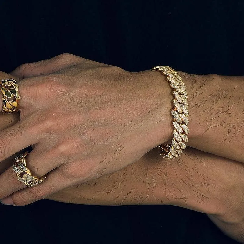 Hip Hop D Color Diamond Cuban Bracelet